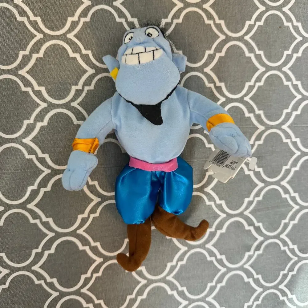 VTG Disney Aladdin Genie Bean Bag Plush Toy Stuffed Animal Collectable Gift Blue